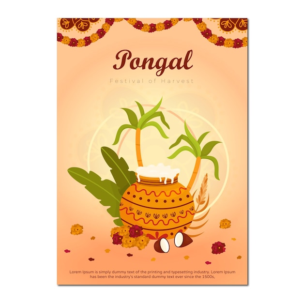 Vector vector tradicional feliz pongal festival de la cosecha indio diseño de fondo