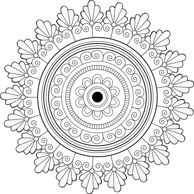 VECTOR TRADICIONAL DE PATRÓN FLORECE REDONDO
