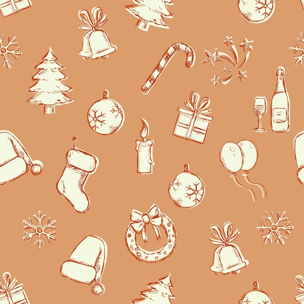 Vector transparente año nuevo y patrón de Navidad