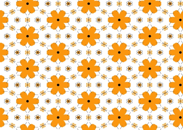 Vector transparente dibujo infantil flores naranjas