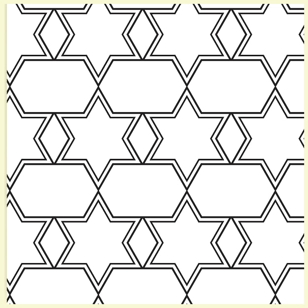 Vector transparente con patrón geométrico árabe en blanco y negro