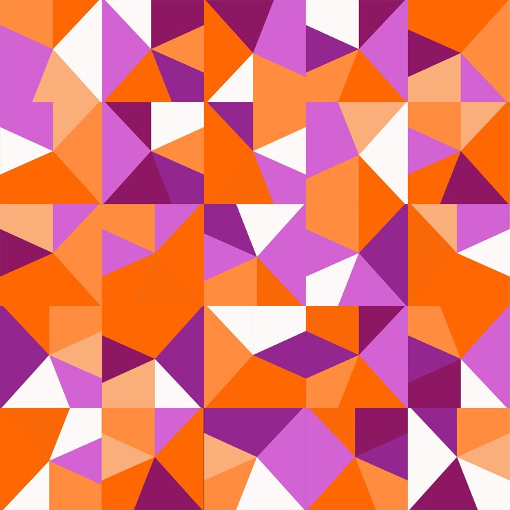 vector transparente de patrón de píxeles naranja y violeta