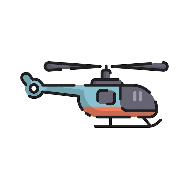 Vector de transporte de helicóptero dibujado en estilo plano