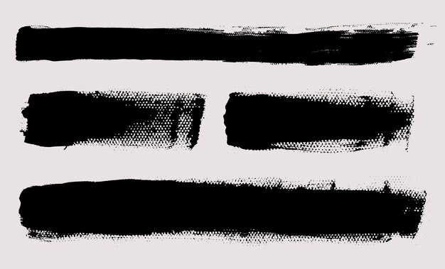 Vector de trazas de pincel Conjunto de cuadros de texto