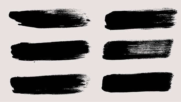 Vector de trazas de pincel Conjunto de cuadros de texto