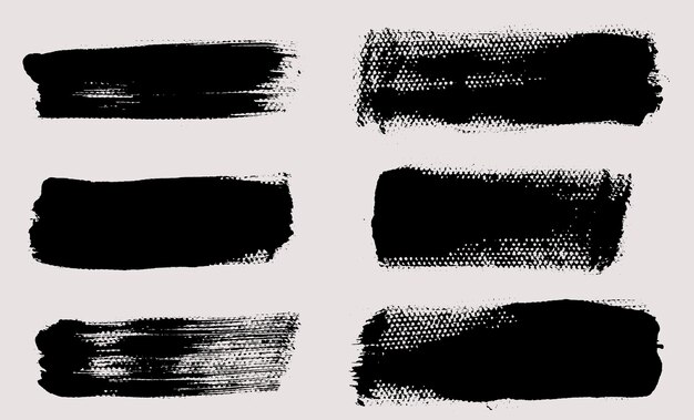 Vector de trazas de pincel Conjunto de cuadros de texto