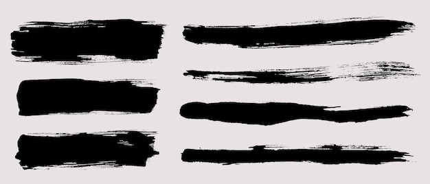 Vector de trazas de pincel Conjunto de cuadros de texto