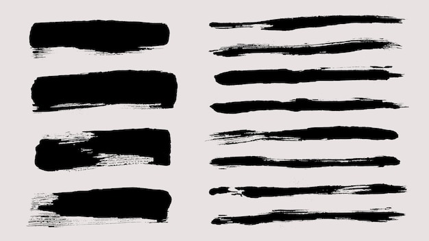 Vector de trazas de pincel Conjunto de cuadros de texto
