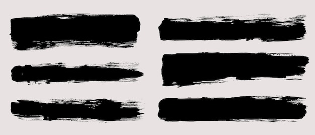 Vector de trazas de pincel Conjunto de cuadros de texto