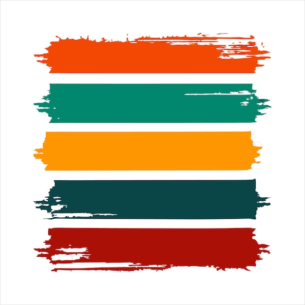 Vector de trazos de pincel abstractos y vibrantes en varios colores