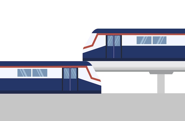 Vector de tren del cielo de bts ilustración concepto de transporte