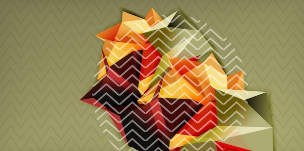 Vector triangular 3d formas geométricas de fondo diseño de póster moderno