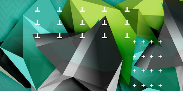 Vector triangular 3d formas geométricas de fondo diseño de póster moderno