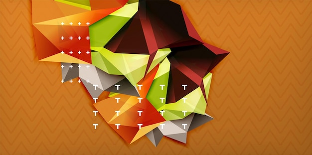 Vector triangular 3d formas geométricas de fondo diseño de póster moderno