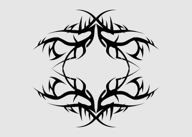 vector, tribal, tatuaje, motivo simétrico, arte abstracto