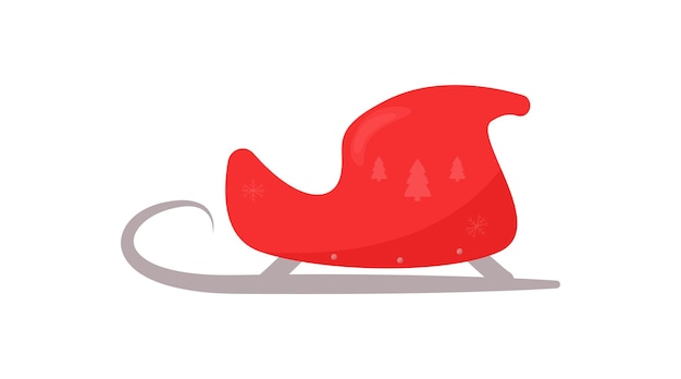 Vector trineo rojo de Papá Noel Ilustración para Navidad y Año Nuevo en estilo de dibujos animados