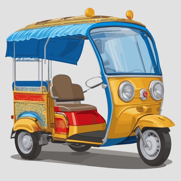 Vector vector tuktuk sobre un fondo blanco