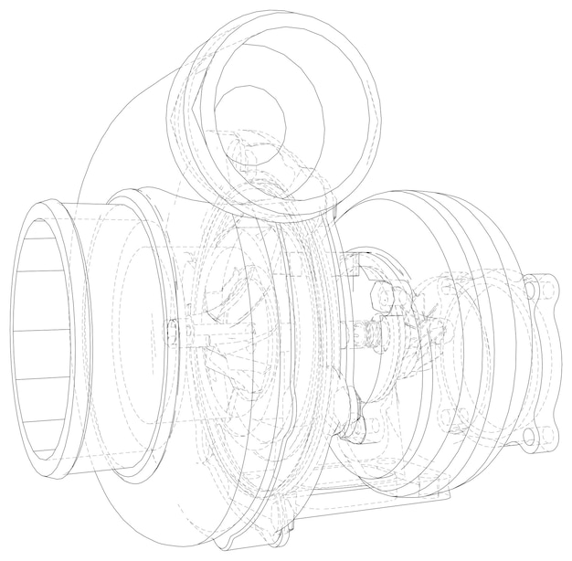 Vector turbocompresor aislado vector ilustración rastreo ilustración de d