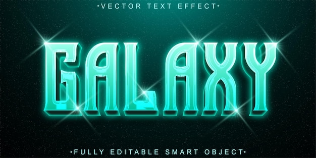 Vector de turquesa brillante Efecto de texto de objeto inteligente totalmente editable