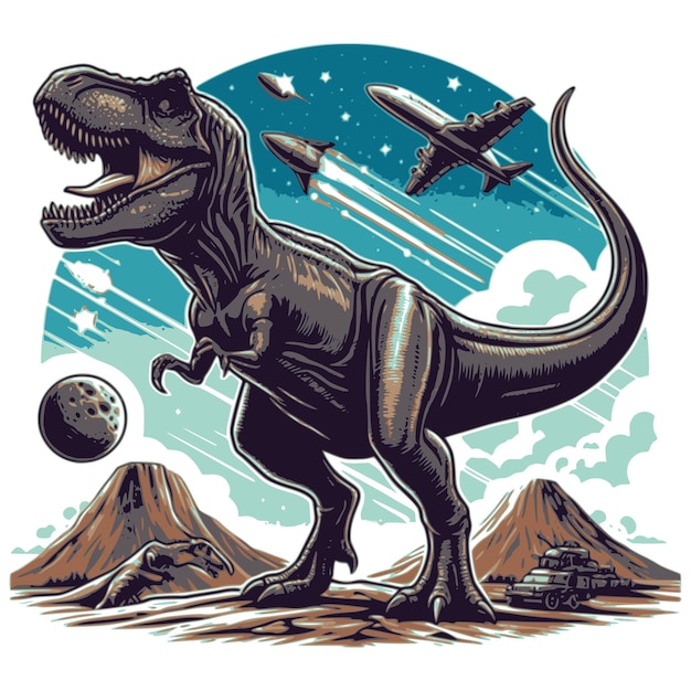 Vector vector de tyrannosaurus rex en un fondo blanco