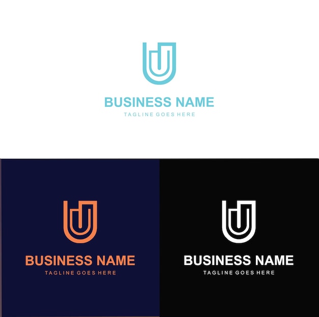 vector u letra logotipo colorido degradado inicial