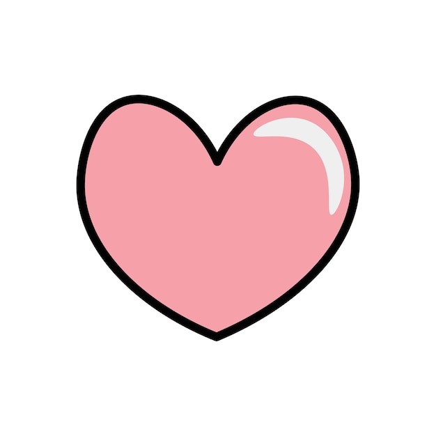 Vector único clipart de corazón rosa stock vector ilustración imagen aislada sobre un fondo blanco