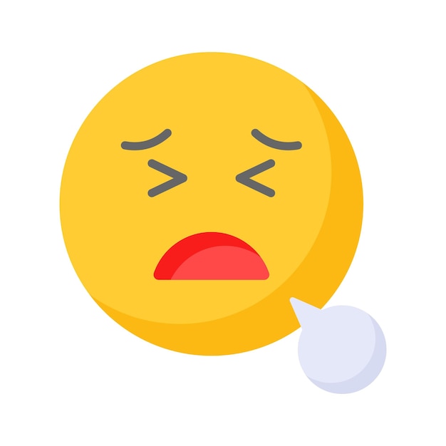 Vector único y premium del icono de emoji editable cansado