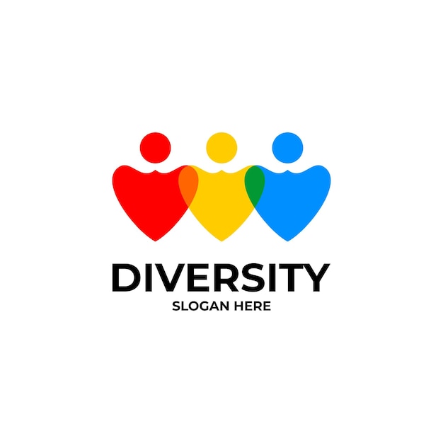 vector unidad diversidad juntos diseño de logotipo