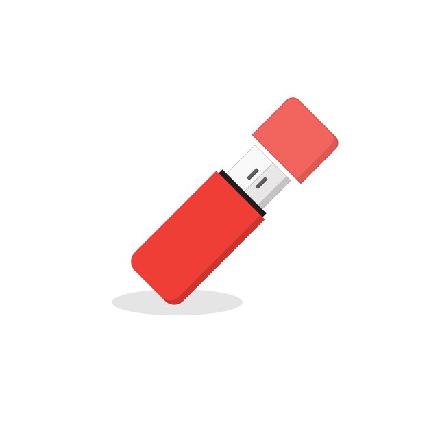 Vector de unidad flash USB en estilo de diseño plano