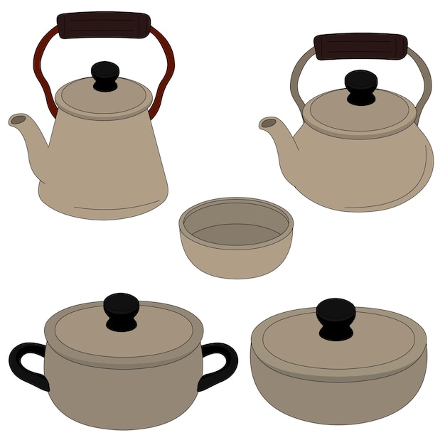 Un vector de los utensilios de cocina