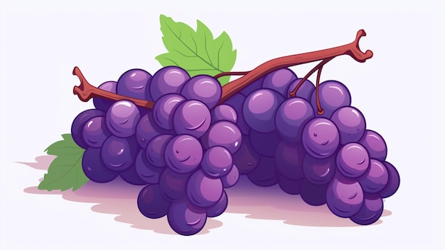 Vector de uvas sobre un fondo blanco