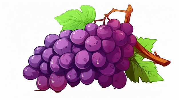 Vector de uvas sobre un fondo blanco