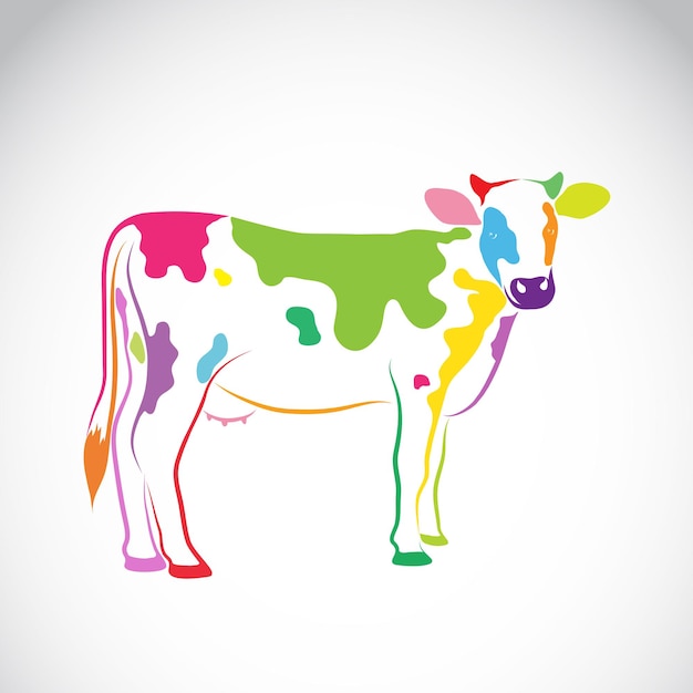 Vector de una vaca sobre fondo blanco Ilustración vectorial en capas fácil de editar