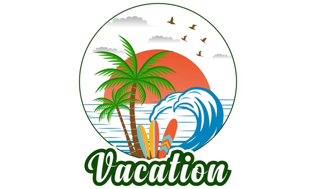 Vector vector 'vacaciones' diseño de camiseta summer beach sunshine vector print design