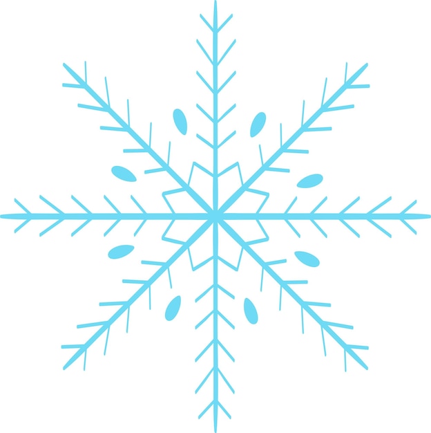 Vector de vacaciones de icono azul de copo de nieve