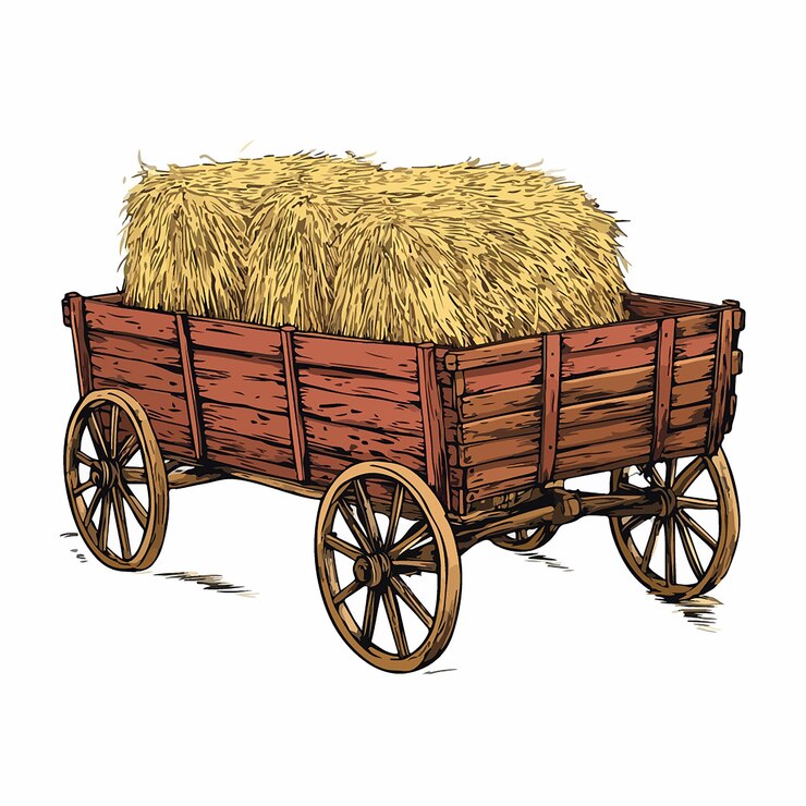 Vector vector del vagón hay bale