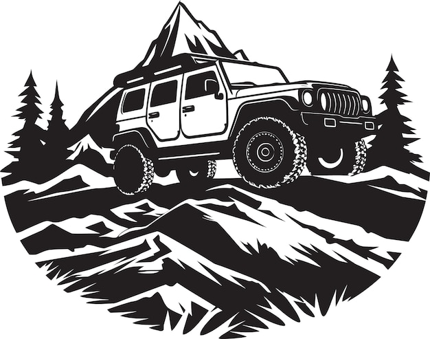 Vector Vantage 4x4 SUV Explorando senderos de montaña La majestad de la montaña Vector 4x4