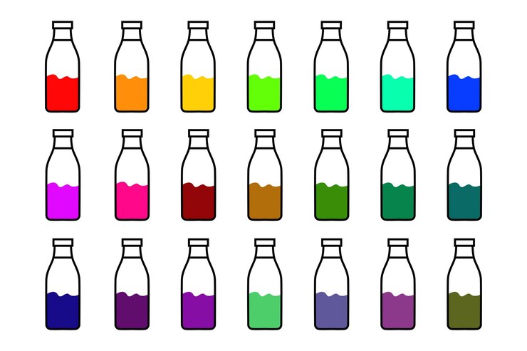 Vector de varias botellas de bebida