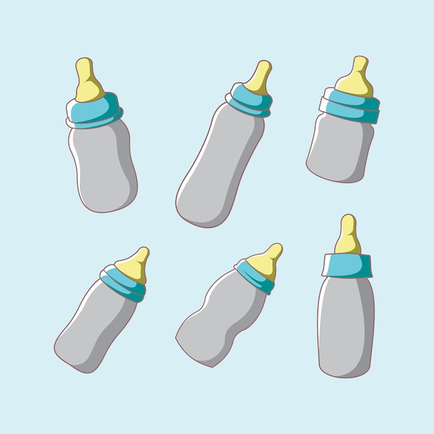 Vector de varias formas para botellas de leche para bebés