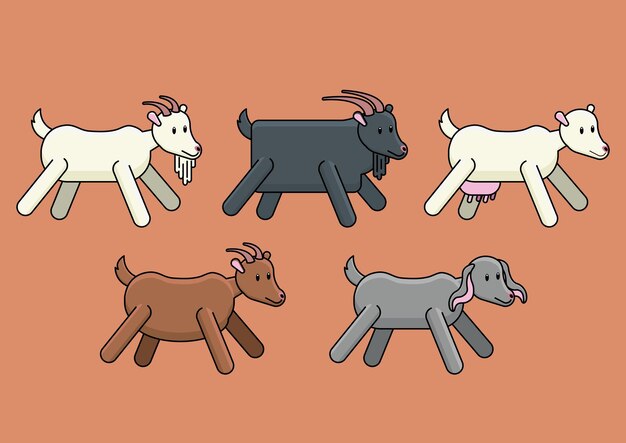 Vector de varios colores de cabra de alegría
