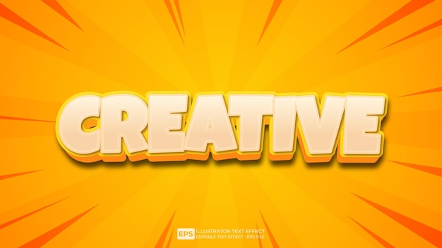 Vector vector 3d texto creativo fuente de efecto de texto editable