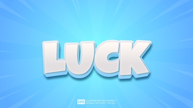 Vector vector 3d texto suerte fuente de efecto de texto editable