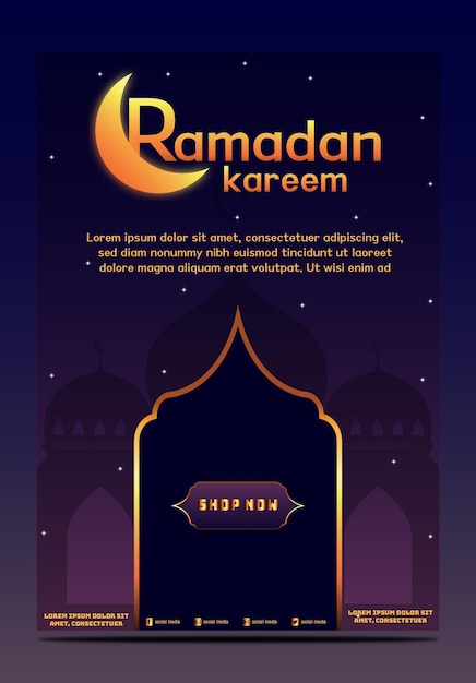 Vector vector vector acuarela ramadan kareem post y historias en instagram