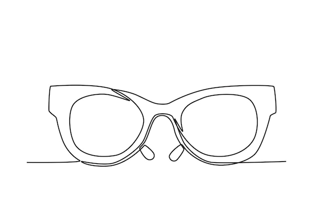 Vector vector aislado dibujando una línea continua gafas