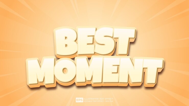 Vector vector vector texto 3d mejor momento fuente de efecto de texto editable