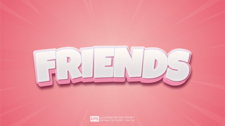 Vector vector vector vector texto 3d efecto de texto editable amigos