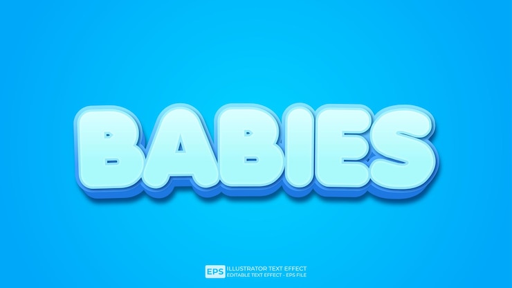 Vector vector vector vector texto 3d efecto de texto editable bebés