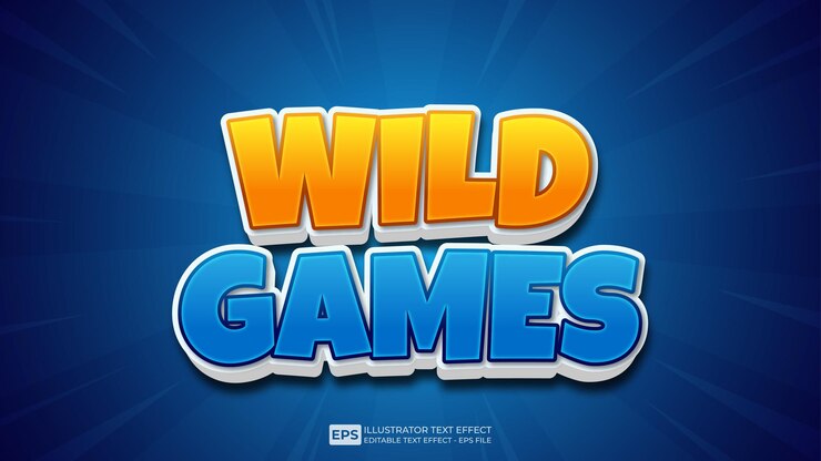 Vector vector vector vector texto 3d efecto de texto editable juegos salvajes