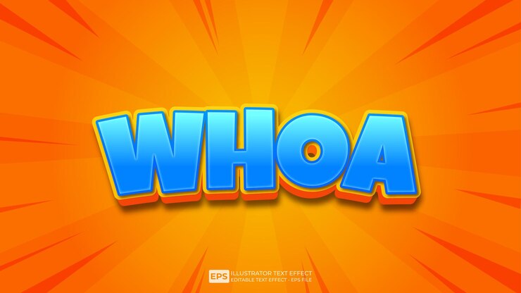 Vector vector vector vector texto 3d efecto de texto editable whoa