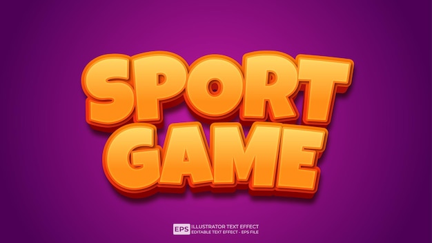 Vector vector vector texto 3d texto editable efecto deporte juego